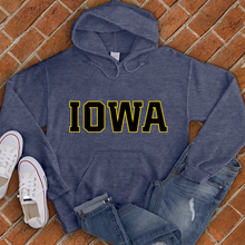 Load image into Gallery viewer, Yellow And Black Iowa Hoodie