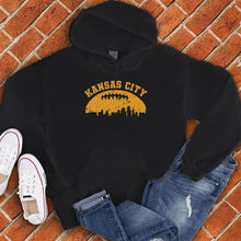 Load image into Gallery viewer, Vintage Kansas City Football Skyline Hoodie