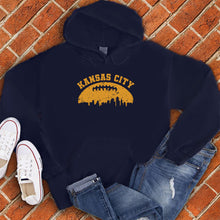 Load image into Gallery viewer, Vintage Kansas City Football Skyline Hoodie