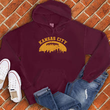 Load image into Gallery viewer, Vintage Kansas City Football Skyline Hoodie