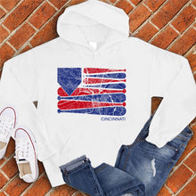 Load image into Gallery viewer, Cincinnati Baseball Flag Hoodie