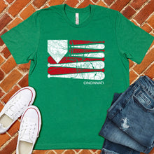 Load image into Gallery viewer, Cincinnati Baseball Flag Tee