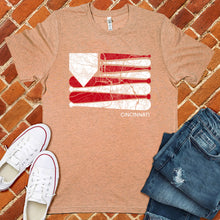 Load image into Gallery viewer, Cincinnati Baseball Flag Tee