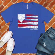 Load image into Gallery viewer, Cincinnati Baseball Flag Tee