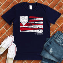Load image into Gallery viewer, Cincinnati Baseball Flag Tee