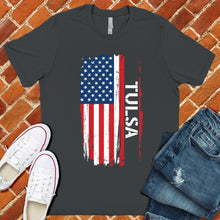 Load image into Gallery viewer, Tulsa Flag Varsity Type Tee