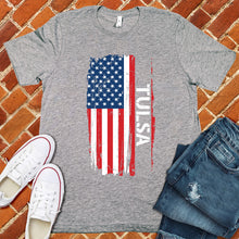 Load image into Gallery viewer, Tulsa Flag Varsity Type Tee