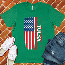 Load image into Gallery viewer, Tulsa Flag Varsity Type Tee