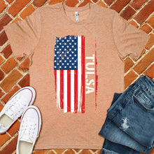 Load image into Gallery viewer, Tulsa Flag Varsity Type Tee