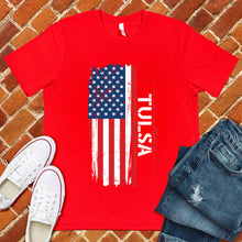Load image into Gallery viewer, Tulsa Flag Varsity Type Tee