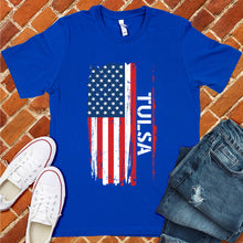 Load image into Gallery viewer, Tulsa Flag Varsity Type Tee