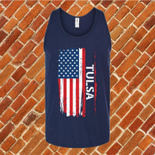 Load image into Gallery viewer, Tulsa Flag Varsity Type Unisex Tank Top