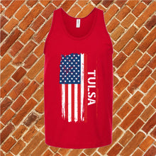 Load image into Gallery viewer, Tulsa Flag Varsity Type Unisex Tank Top