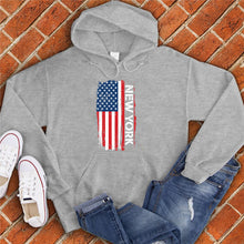 Load image into Gallery viewer, New York Flag Varsity Type Hoodie