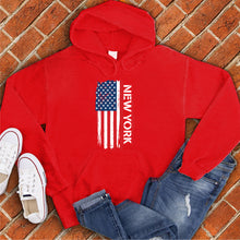Load image into Gallery viewer, New York Flag Varsity Type Hoodie