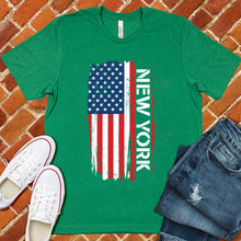 Load image into Gallery viewer, New York Flag Varsity Type Tee