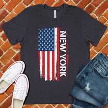 Load image into Gallery viewer, New York Flag Varsity Type Tee