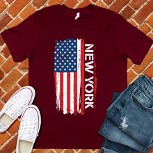 Load image into Gallery viewer, New York Flag Varsity Type Tee