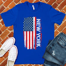 Load image into Gallery viewer, New York Flag Varsity Type Tee