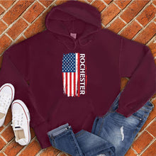 Load image into Gallery viewer, Rochester Flag Varsity Type Hoodie