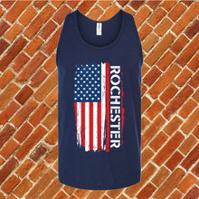 Load image into Gallery viewer, Rochester Flag Varsity Type Unisex Tank Top