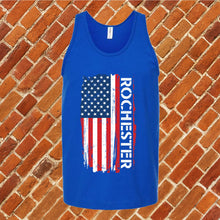 Load image into Gallery viewer, Rochester Flag Varsity Type Unisex Tank Top