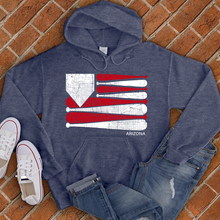 Load image into Gallery viewer, Arizona Baseball Flag Hoodie
