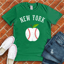 Load image into Gallery viewer, New York White Apple Baseball Tee