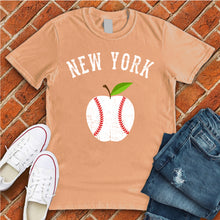 Load image into Gallery viewer, New York White Apple Baseball Tee