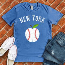 Load image into Gallery viewer, New York White Apple Baseball Tee