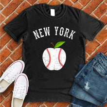 Load image into Gallery viewer, New York White Apple Baseball Tee
