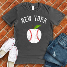 Load image into Gallery viewer, New York White Apple Baseball Tee