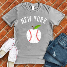 Load image into Gallery viewer, New York White Apple Baseball Tee