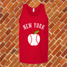 Load image into Gallery viewer, New York White Apple Baseball Unisex Tank Top