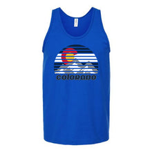Load image into Gallery viewer, Colorado Mountains and Flag Circle Unisex Tank Top
