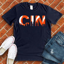 Load image into Gallery viewer, Cincinnati Tiger Stripes Skyline Tee