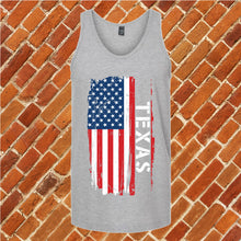 Load image into Gallery viewer, Texas Flag Varsity Type Unisex Tank Top