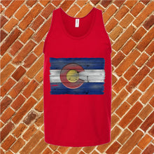Load image into Gallery viewer, Wooden Colorado Flag Unisex Tank Top