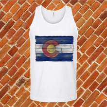 Load image into Gallery viewer, Wooden Colorado Flag Unisex Tank Top
