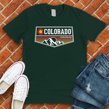 Load image into Gallery viewer, Colorado Sunset Badge Tee