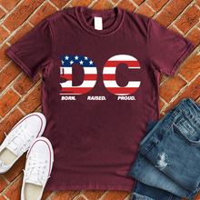 Load image into Gallery viewer, DC Born Raised Proud American Flag Tee