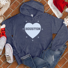 Load image into Gallery viewer, Houston Snowflake Heart Hoodie