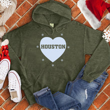 Load image into Gallery viewer, Houston Snowflake Heart Hoodie
