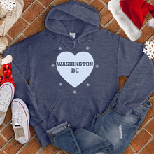 Load image into Gallery viewer, Washington DC Snowflake Heart Hoodie