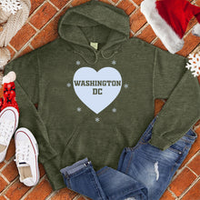 Load image into Gallery viewer, Washington DC Snowflake Heart Hoodie