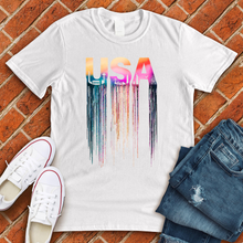 Load image into Gallery viewer, USA Rainbow Drip Tee