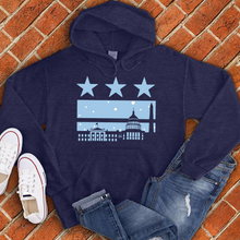 Load image into Gallery viewer, Washington DC Snow Flag Hoodie