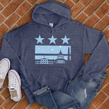 Load image into Gallery viewer, Washington DC Snow Flag Hoodie