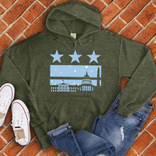 Load image into Gallery viewer, Washington DC Snow Flag Hoodie