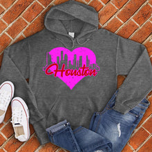Load image into Gallery viewer, Houston Skyline Heart Hoodie